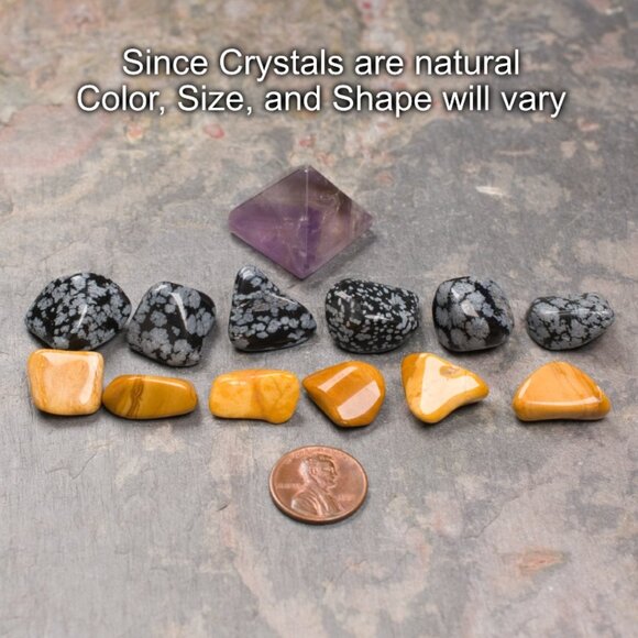 Stress Relief Mini Crystal Grid Set - Your choice of Wood Grid Board - Picture 2 of 6